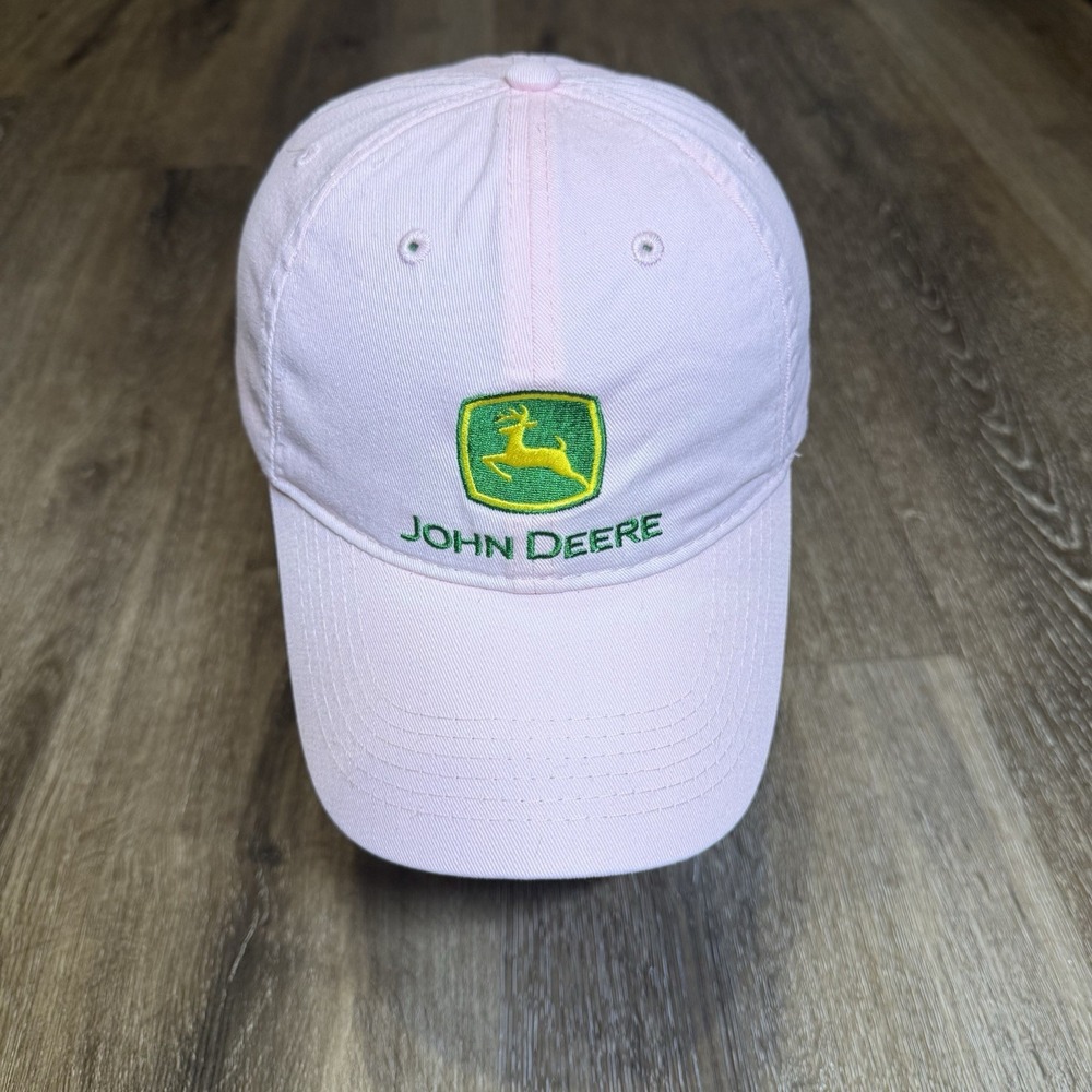 John Deere Hat Pink Green Baseball Cap Farm Trucker Chore Embroidered Logo